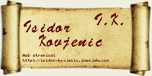 Isidor Kovjenić vizit kartica